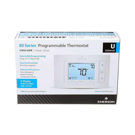 Emerson White-Rodgers 1F85U-42PR 80 Series Programmable Thermostat, 4 Heat - 2 Cool - Edmondson Supply