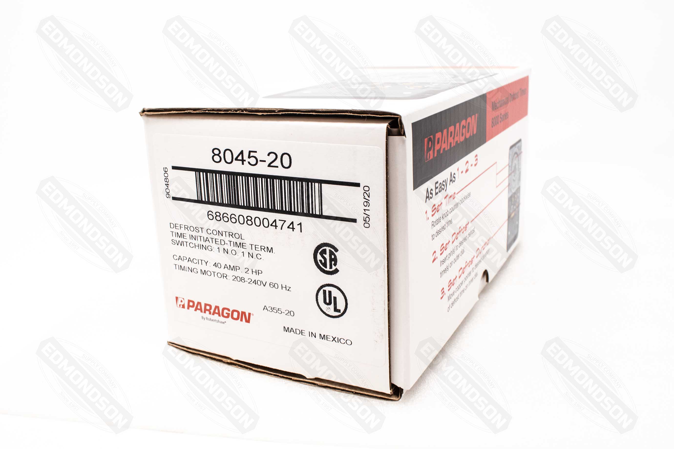 Paragon 8045-20 Defrost Commercial Timer Control, 208-240V AC, 60 Hz - Edmondson Supply