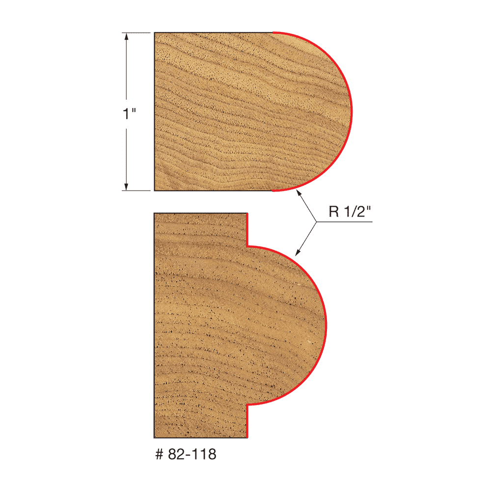 Freud 82-118 1/2" Radius Half Round Bit - Edmondson Supply