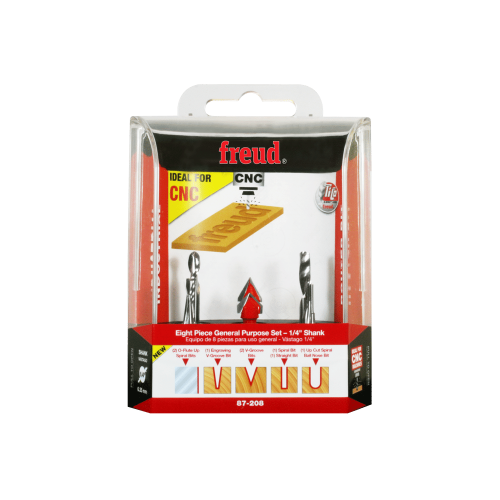 Freud 87-208 8 Piece CNC Router Bit General Purpose Set - Edmondson Supply