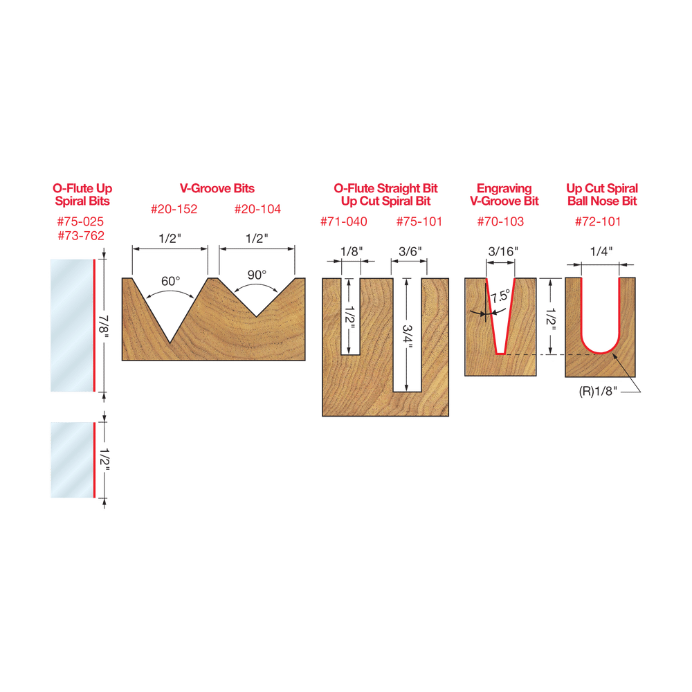 Freud 87-208 8 Piece CNC Router Bit General Purpose Set - Edmondson Supply