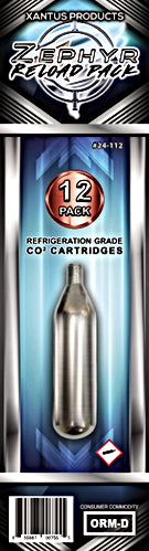 Xantus Products 24-112 Zephyr Reload Pack- Refrigeration Grade CO2 Cartridges (12 pack)