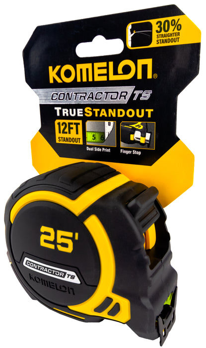 Komelon 93425 25' X 1.25" Contractor TS, 12ft True Standout Tape Measure - Edmondson Supply