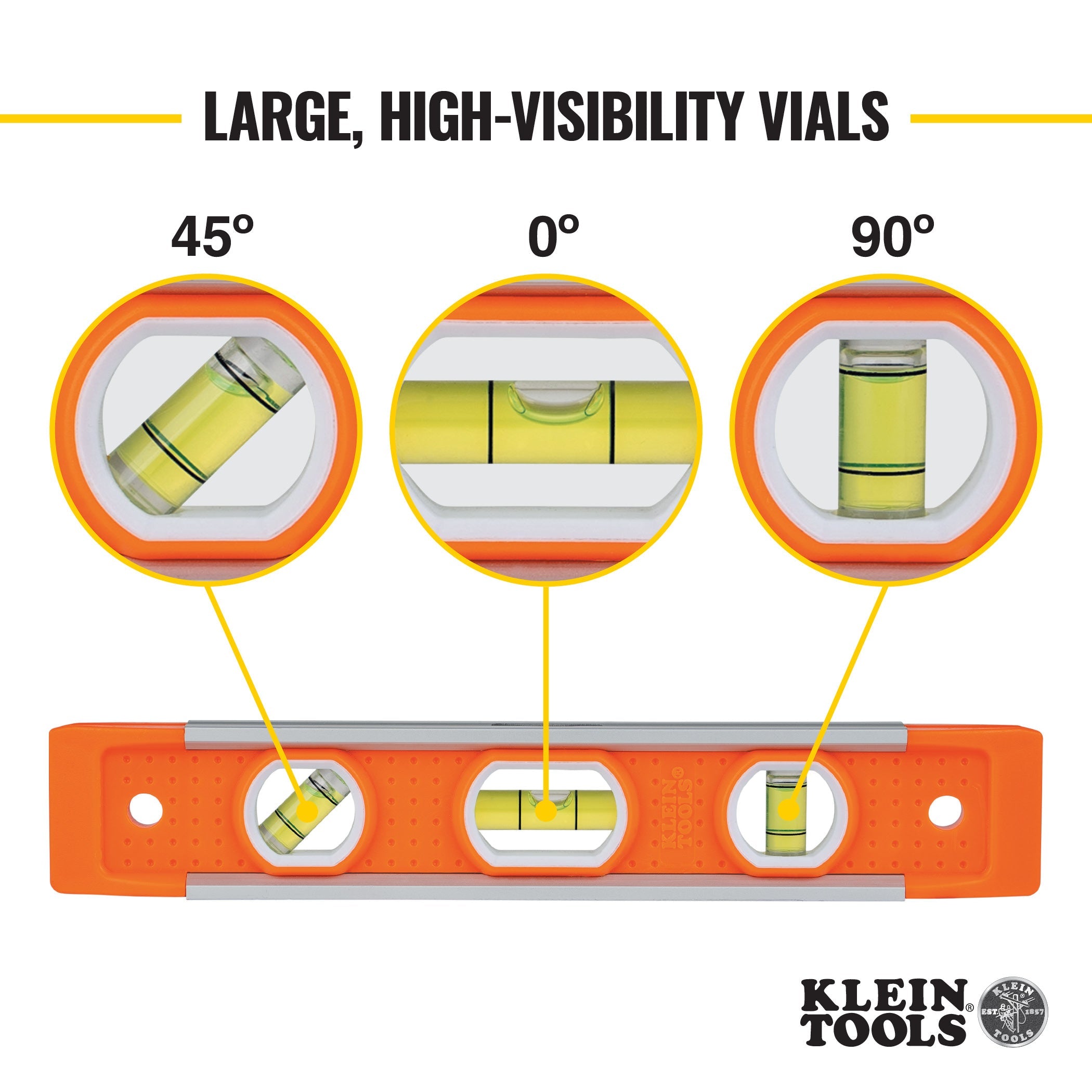 Klein Tools 935 Torpedo Level, 3 Vial, 9-Inch - Edmondson Supply