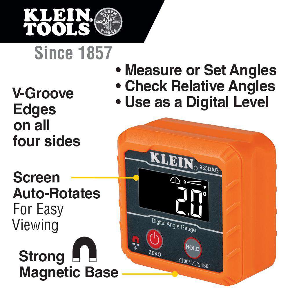 Klein Tools 935DAG Digital Angle Gauge and Level - Edmondson Supply