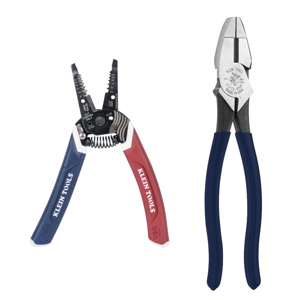 Klein Tools 94155 American Legacy Lineman Pliers and Klein-Kurve® Wire Stripper / Cutter - Edmondson Supply