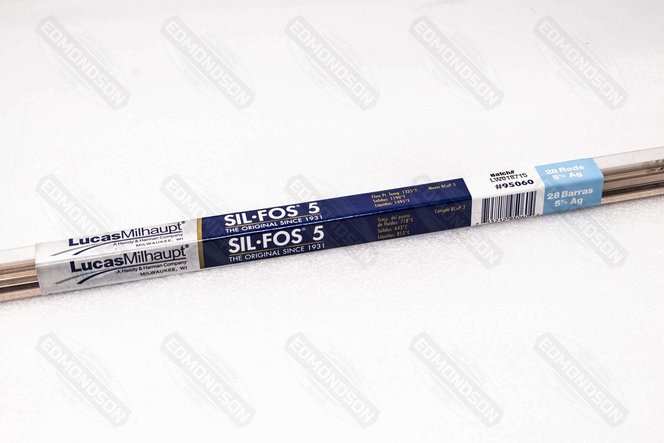 Lucas Milhaupt 95060 Sil-Fos 5 28 Rods, 5% Silver - Edmondson Supply