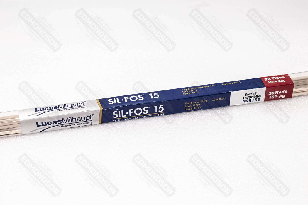 Lucas Milhaupt 95150 Sil-Fos 15, 28 Rods, 15% Silver - Edmondson Supply