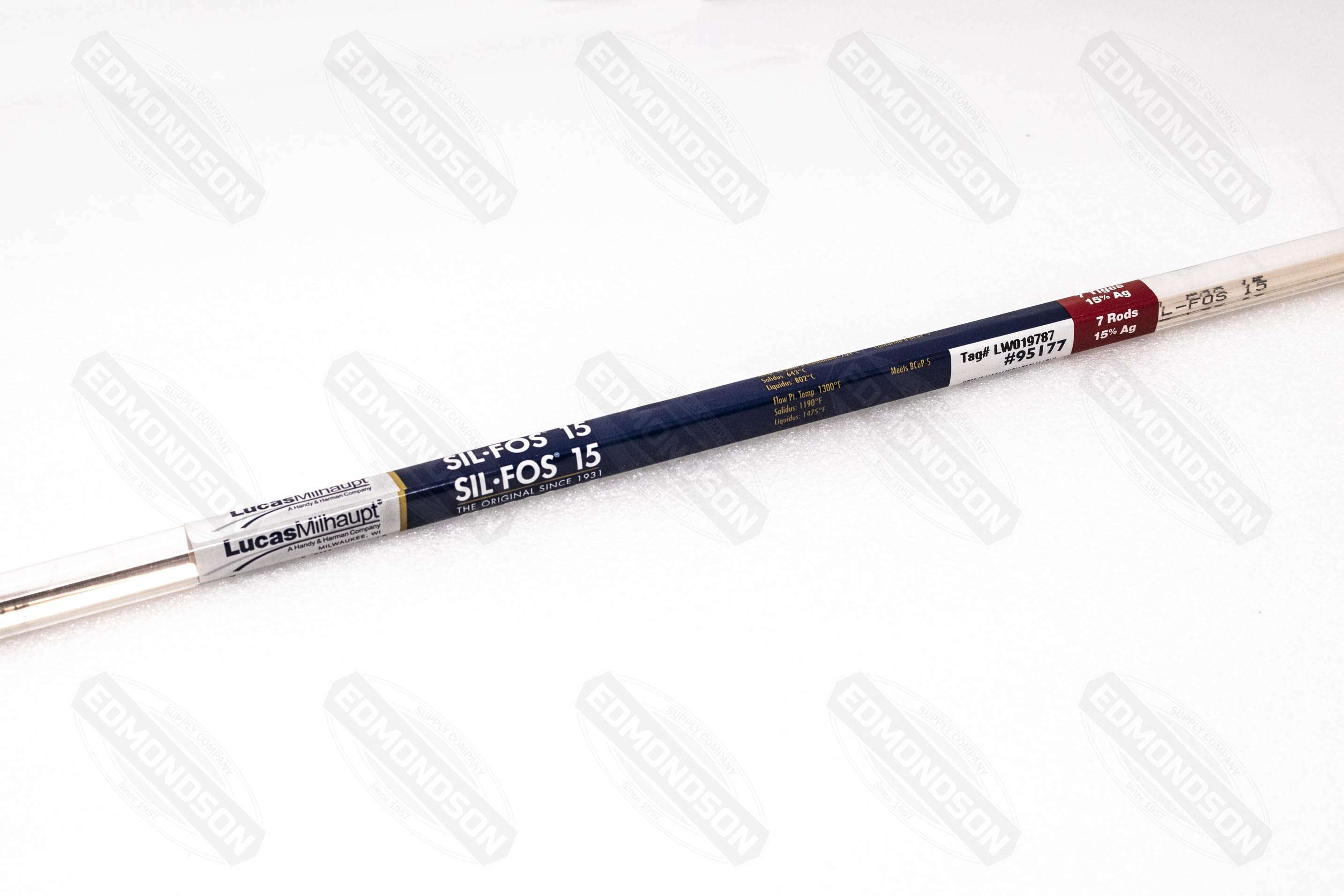 Lucas Milhaupt 95177 Sil-Fos 15 7 Rods, 15% Silver - Edmondson Supply