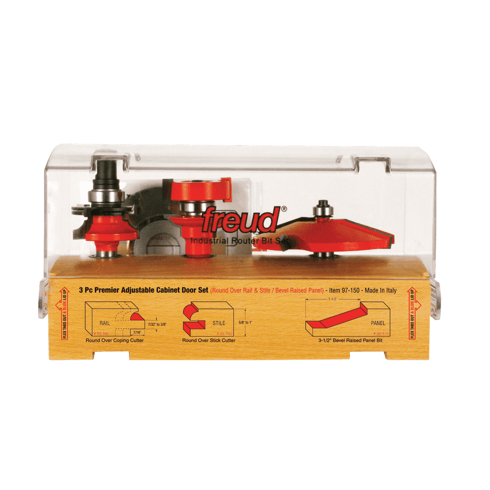 Freud 97-150 3 Piece Premier Adjustable Cabinet Bit Set - Edmondson Supply