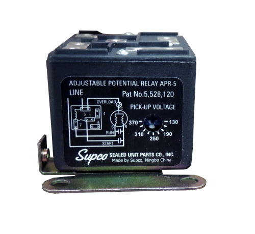 Supco APR5 Adjustable Potential Relay, 110-270 VAC