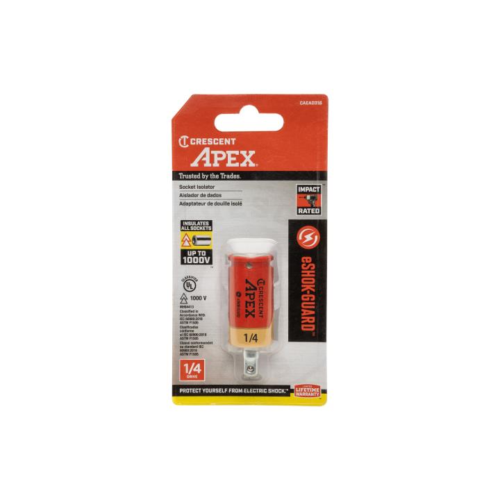 Crescent Tools CAEAD316 eSHOK-GUARD™ Socket Isolator 1/4" x 2" - Edmondson Supply