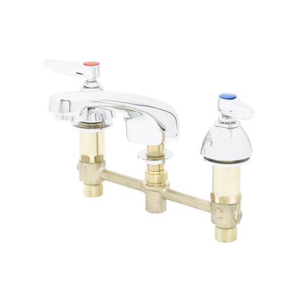 T&S Brass B-2990 Lavatory Faucet, Concealed Body, 8" Centers, Cast Basin Spout, Lever Handles - Edmondson Supply