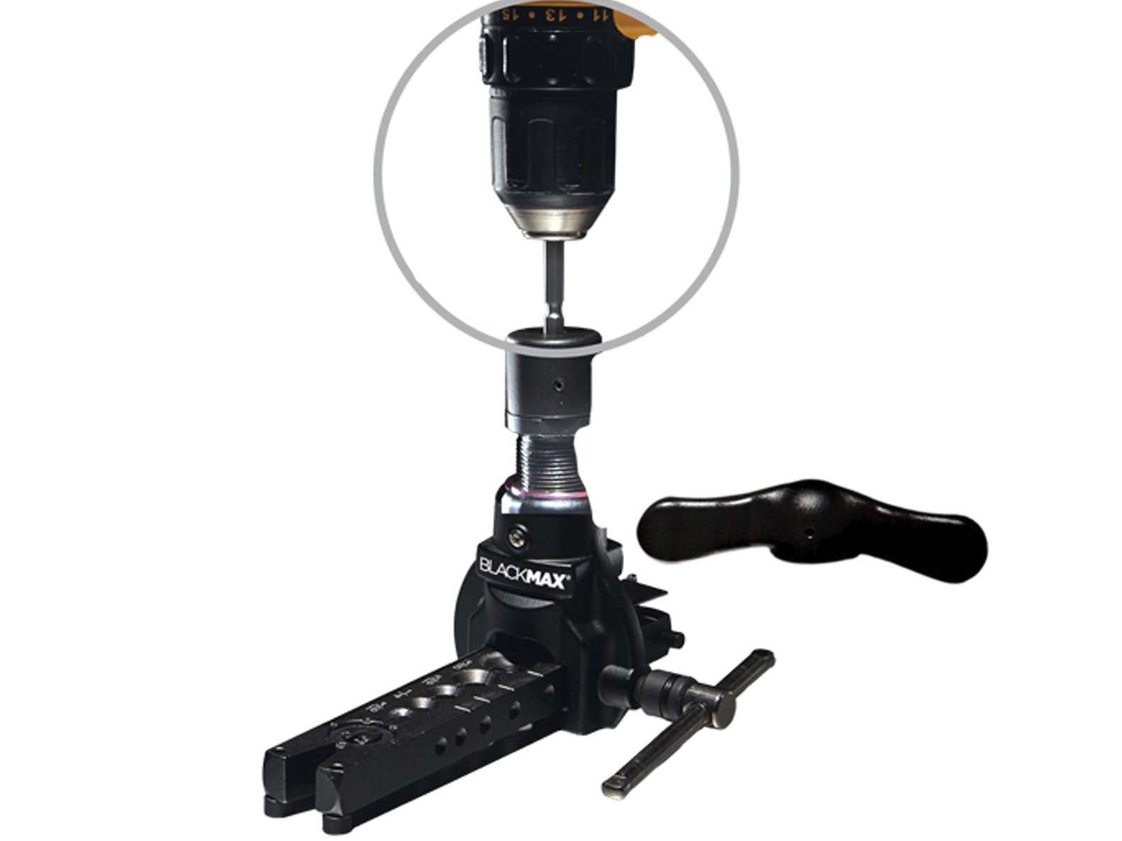 CPS BlackMax® BFT850D Imperial Flaring Tool - Eccentric Cone - Drill Attachment - Edmondson Supply