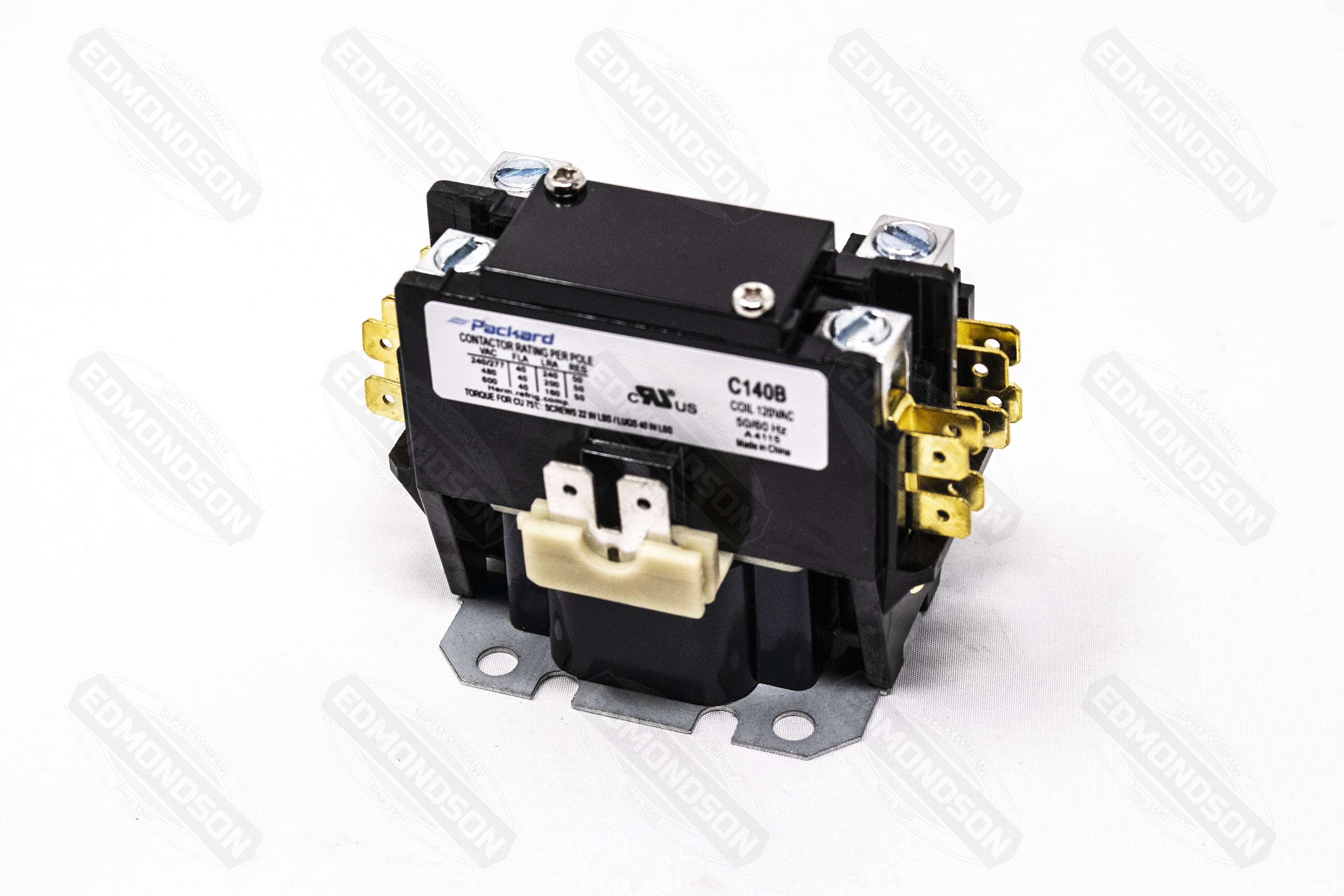 Packard C140B Contactor 1 Pole 40 Amps 120 Coil Voltage - Edmondson Supply