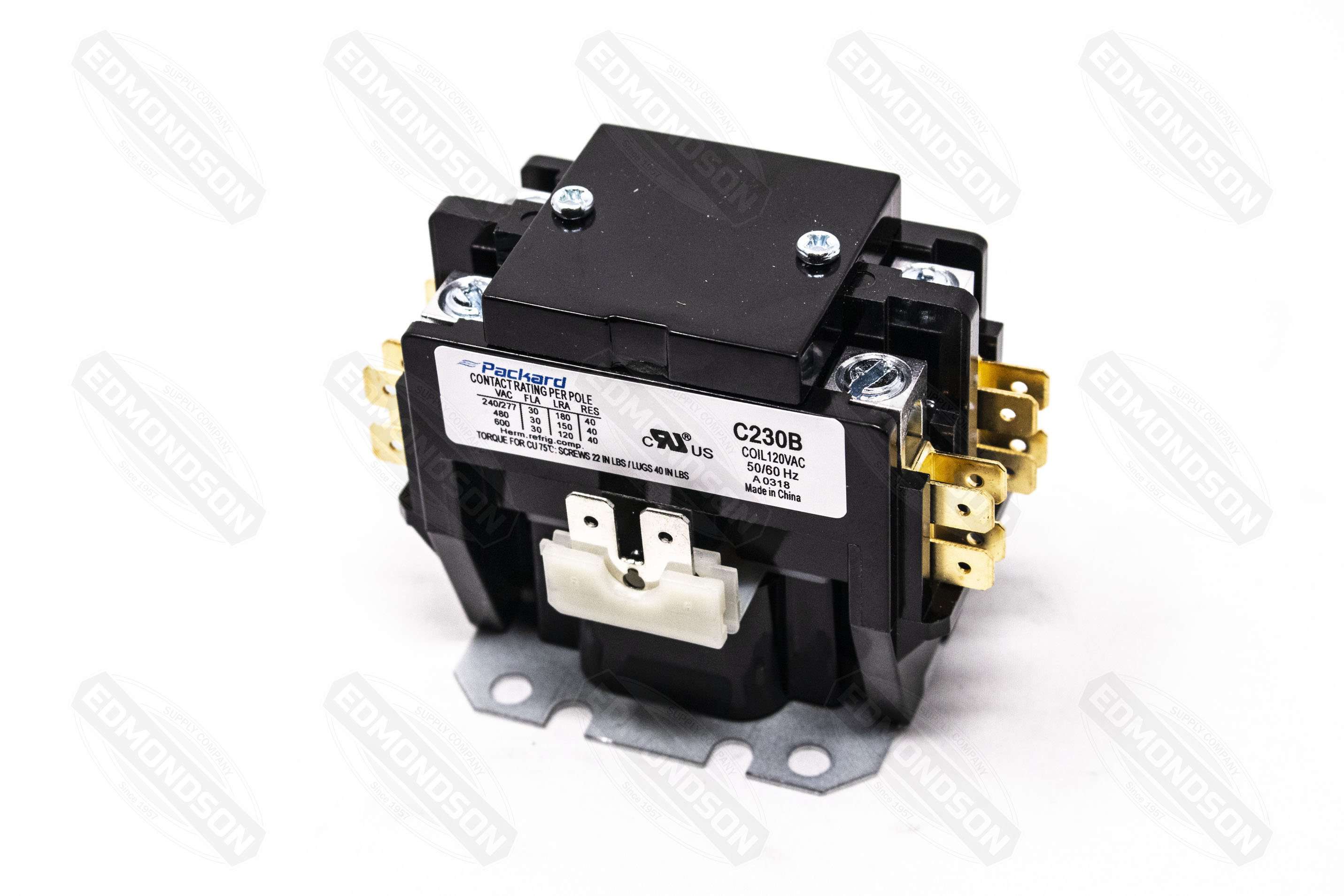 Packard C230B Contactor 2 Pole 30 AMPS 120 Coil Voltage - Edmondson Supply