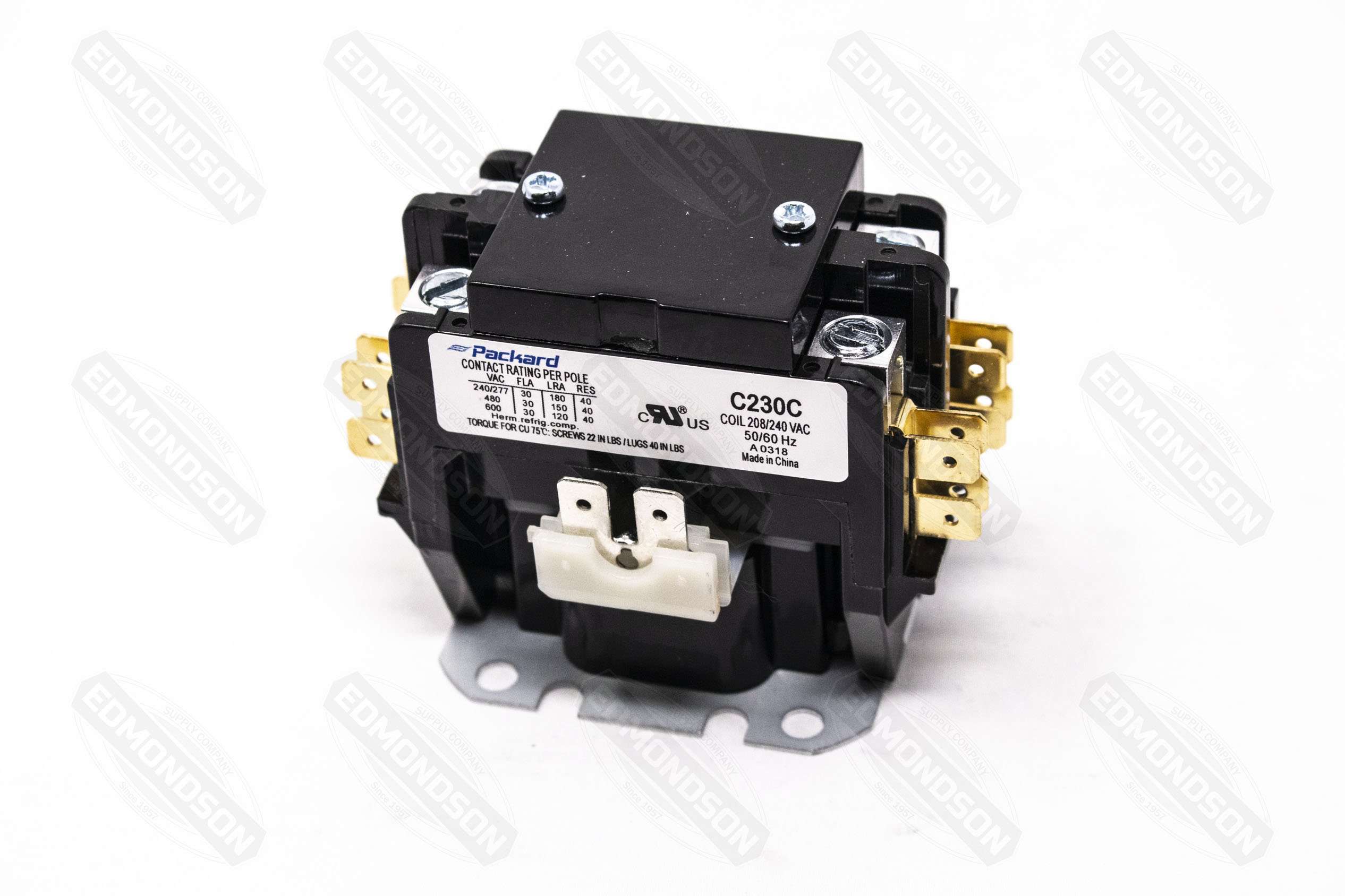 Packard C230C Contactor 2 Pole 30 AMPS 208/240 Coil Voltage - Edmondson Supply