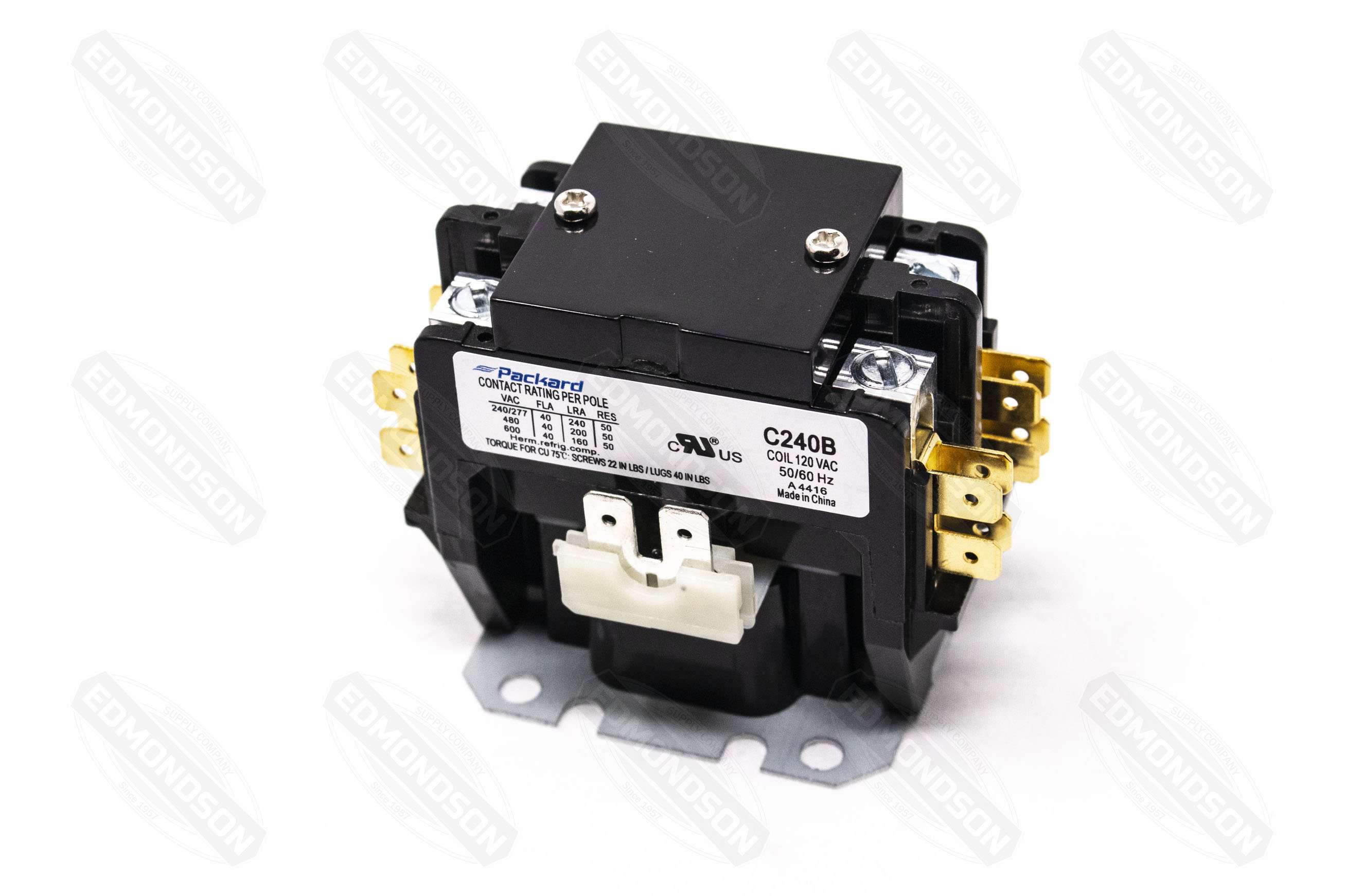 Packard C240B Contactor 2 Pole 40 AMPS 120 Coil Voltage - Edmondson Supply
