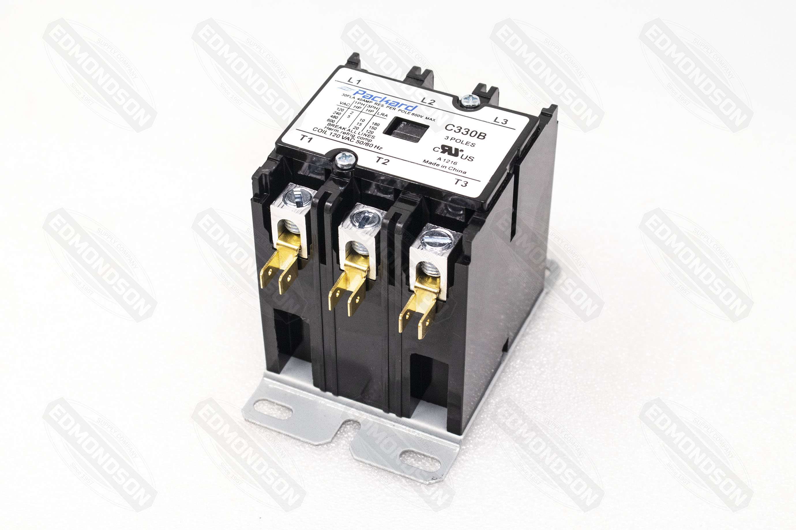 Packard C330B 3-Pole Contactor, 30 AMP 120 Coil Voltage - Edmondson Supply