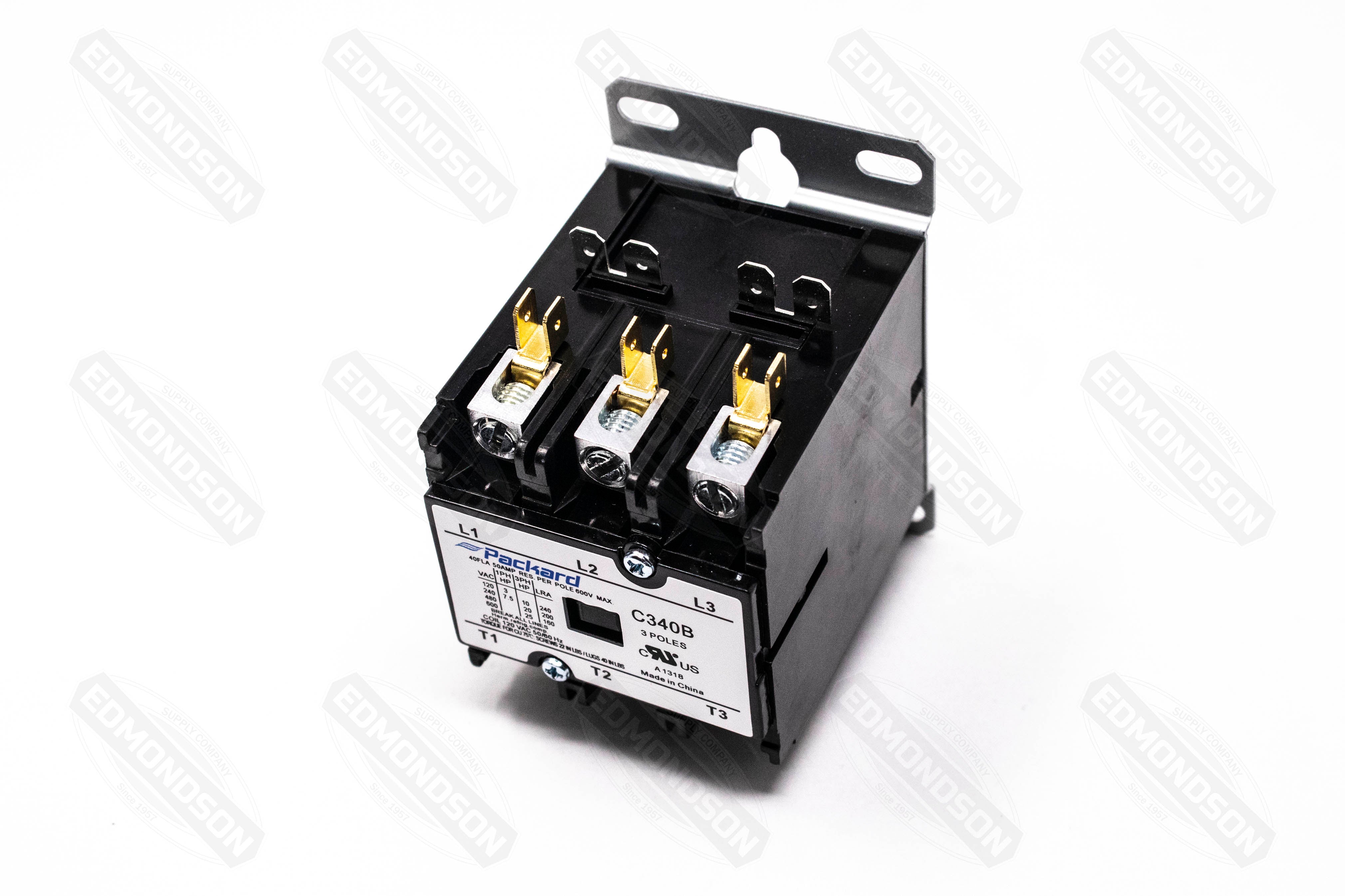 Packard C340B Contactor 3 Pole 40 Amps 120 Coil Voltage - Edmondson Supply