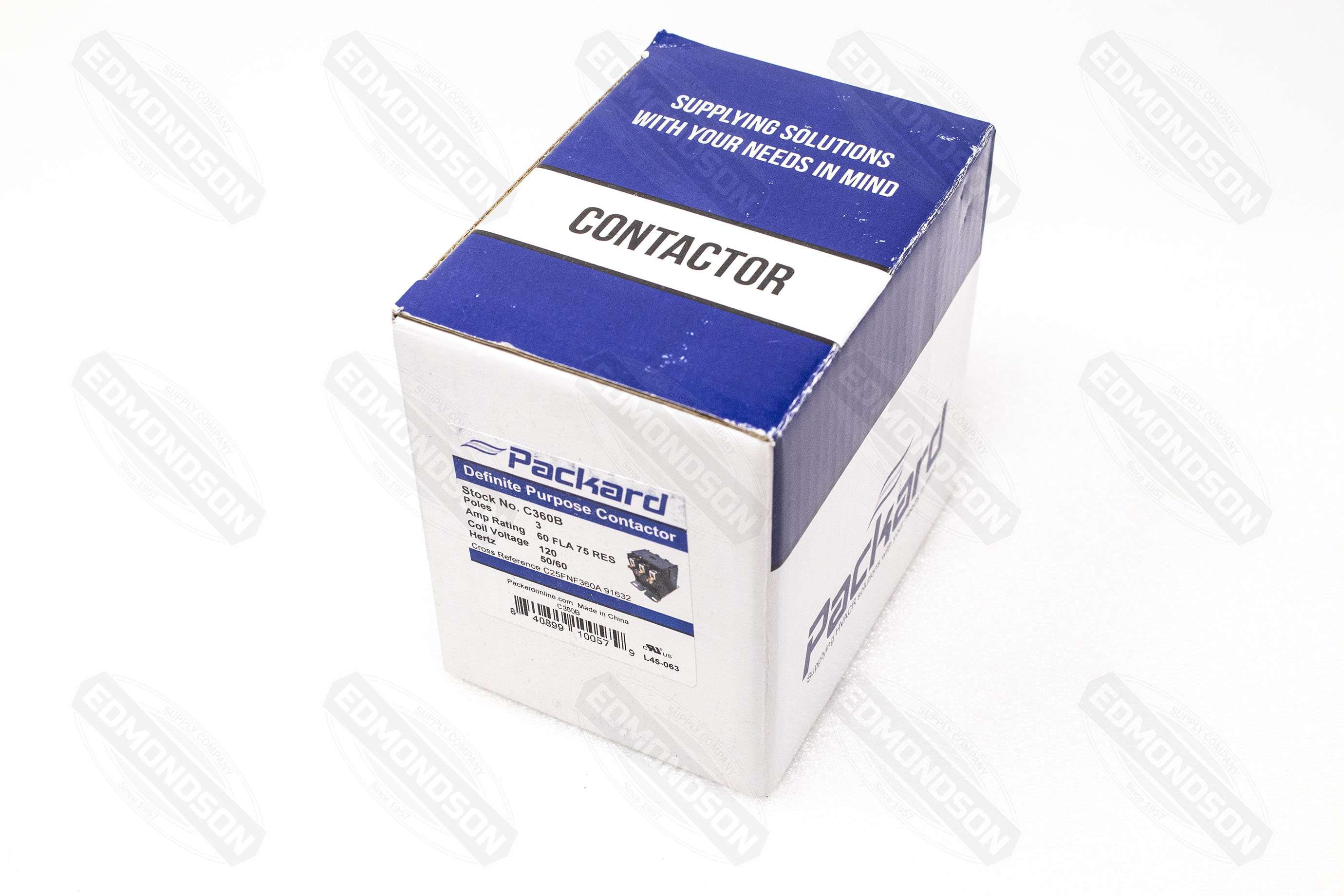 Packard C360B Contactor 3 Pole 60 Amps 120 Coil Voltage - Edmondson Supply