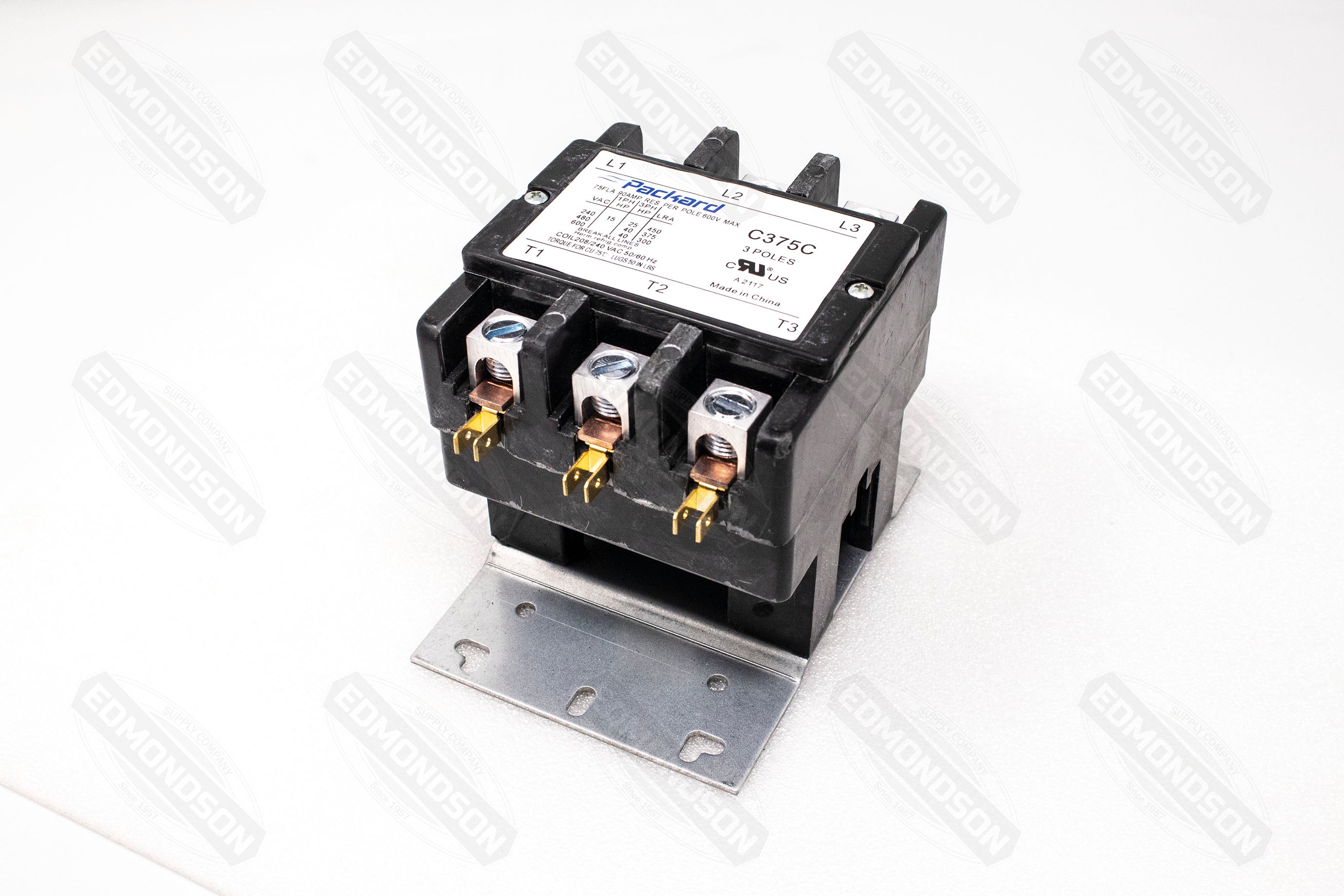 Packard C375C Contactor 3 Pole 75 Amps 208/240 Coil Voltage - Edmondson Supply