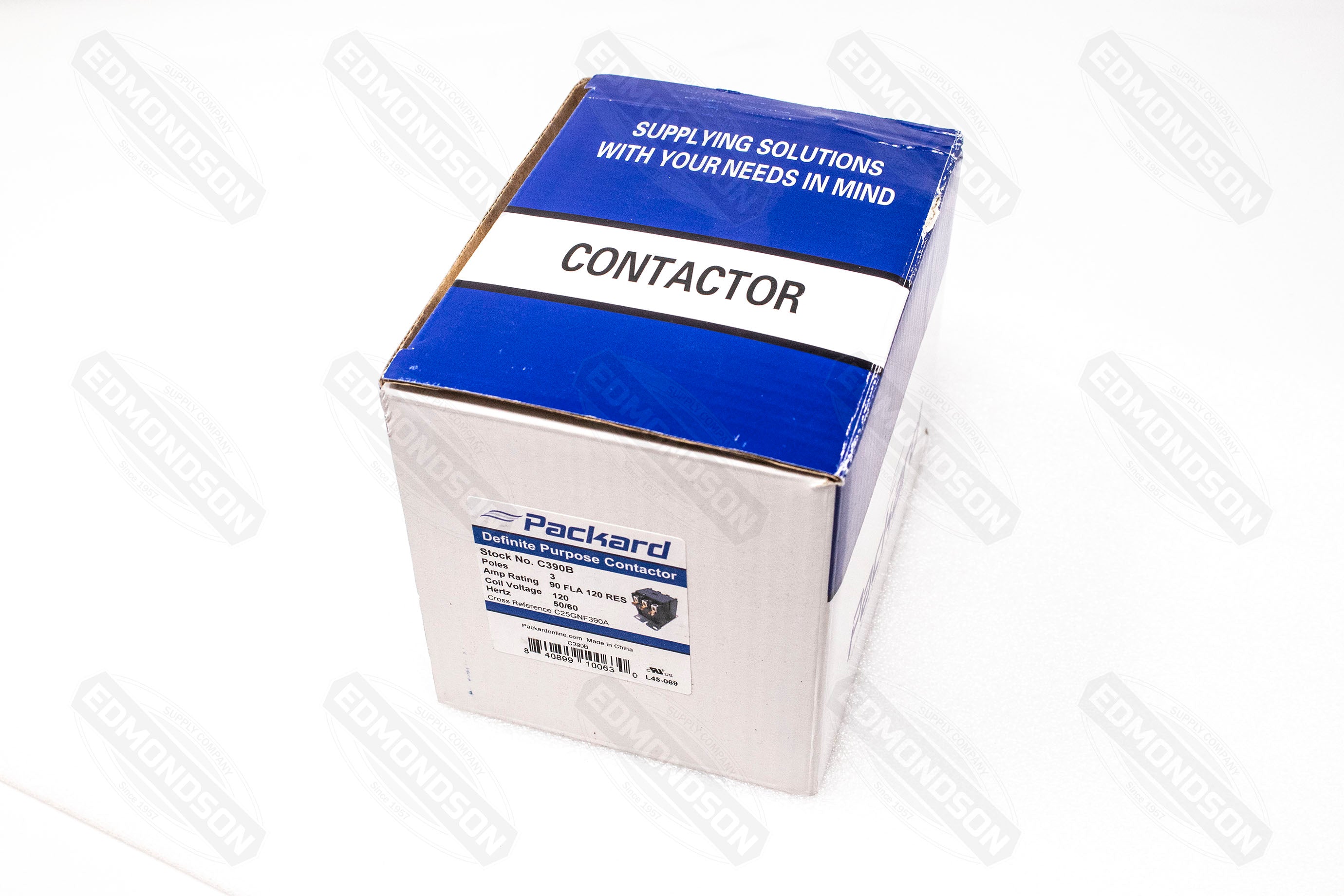 Packard C390B Contactor 3 Pole 90 Amps 120 Coil Voltage - Edmondson Supply