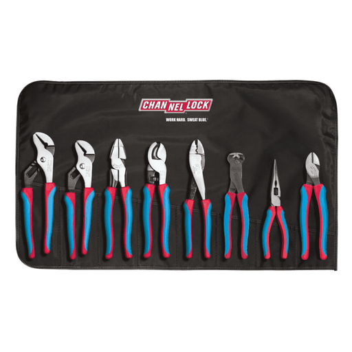 Channellock CBR-8 8pc Electrical Pliers Set With Tool Roll, Code Blue - Edmondson Supply