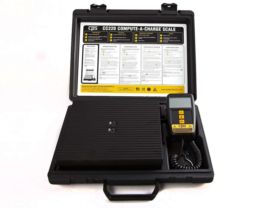 CPS CC220 Compute-A-Charge® High Capacity Refrigerant Charging Scale - 220lb - Edmondson Supply