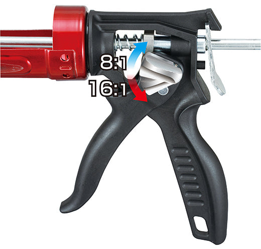 Tajima CNV-100RS Convoy® RS, Ratio Switchable High-Thrust Rotary Caulk Gun, 1/10 Gallon - Edmondson Supply