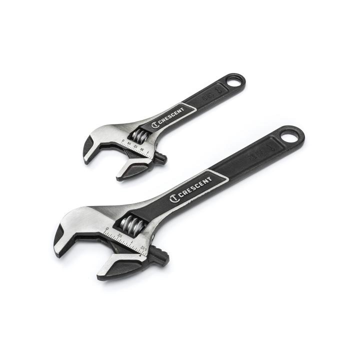 Crescent Tools ATWJ2610VS 2 Pc. Wide Jaw Adjustable Wrench Set 6" & 10" - Edmondson Supply