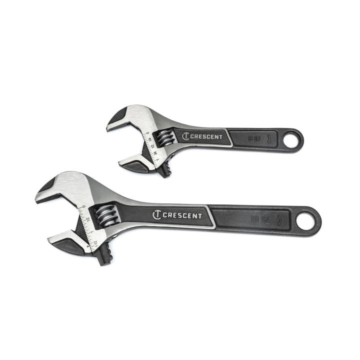 Crescent Tools ATWJ2610VS 2 Pc. Wide Jaw Adjustable Wrench Set 6" & 10" - Edmondson Supply