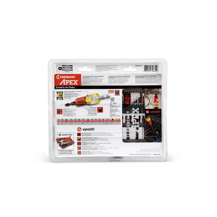 Crescent Tools CAESET-40 40 Pc. eSHOK-GUARD™ alphaCASE™ Set - Edmondson Supply