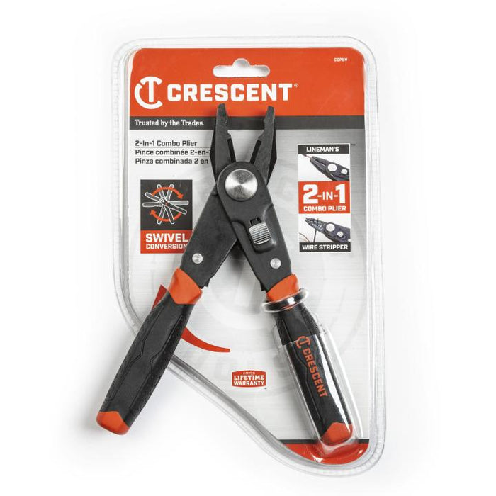 Crescent Tools CCP8V 2-in-1 Combo Dual Material Linesman's Pliers and Wire Stripper