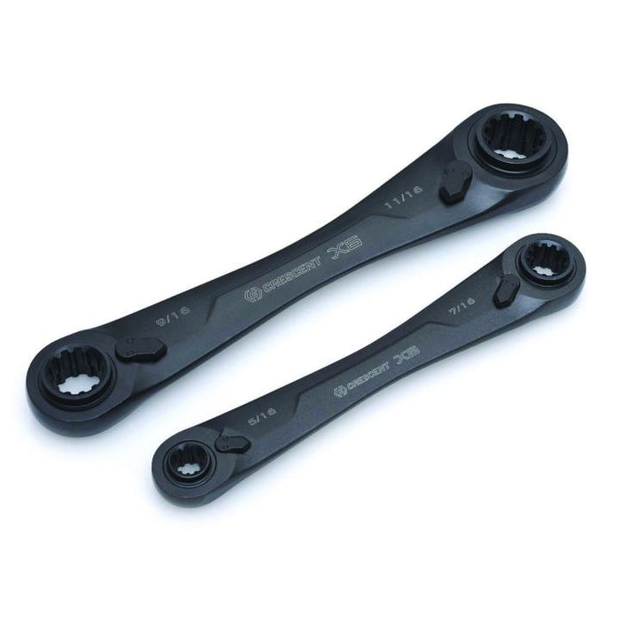 Crescent Tools CX6DBS2 2 Pc. X6™ 4-in-1 Black Oxide Spline Ratcheting SAE Wrench Set