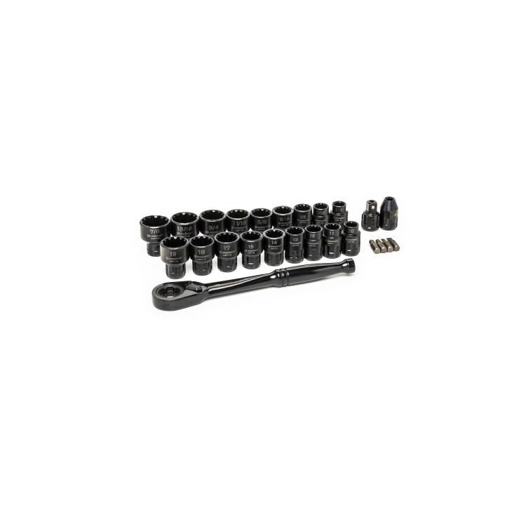 Crescent Tools CX6PT25 25 Pc. 3/8" Drive Pass-Thru™ X6™ Standard Spline Mechanics Tool Set - Edmondson Supply