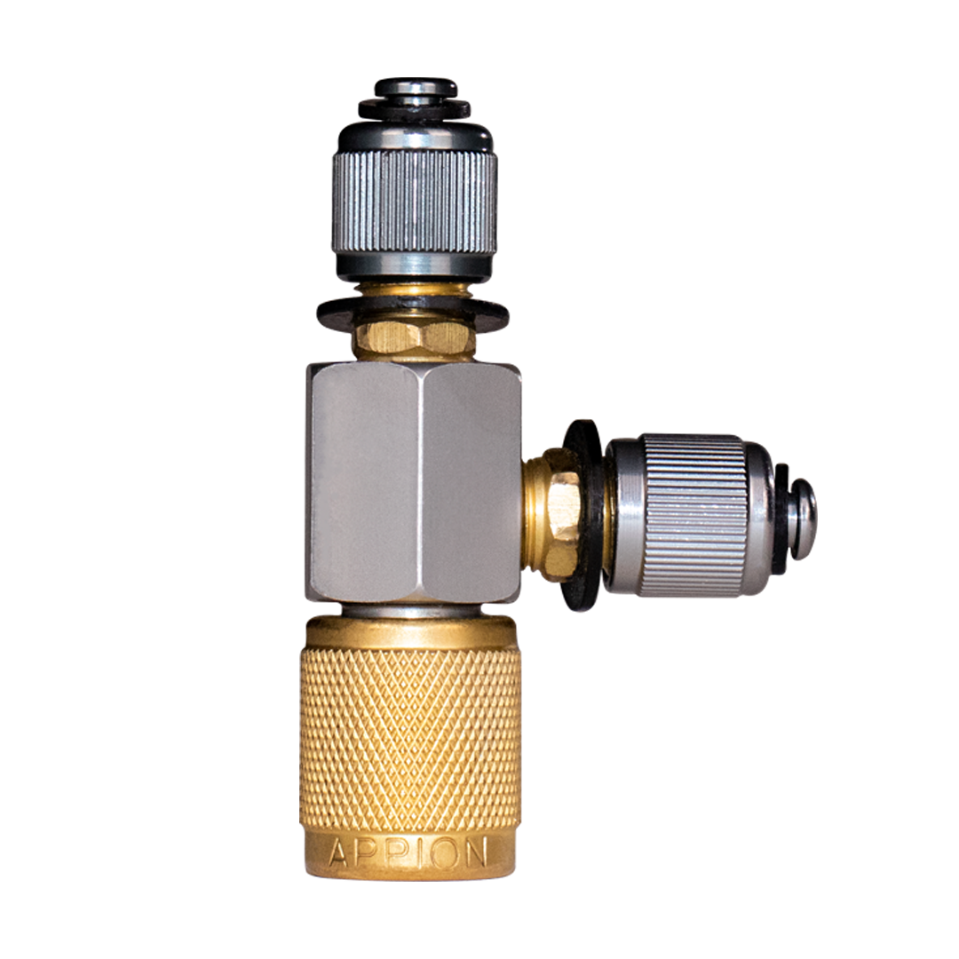 Appion CTEE14 MegaSeal Low-Loss Charging T-Fitting 1/4in FL - Edmondson Supply