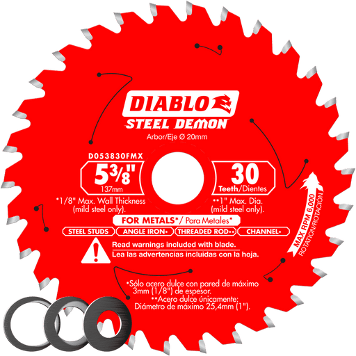 Diablo Tools D053830FMX 5‑3/8 in. x 30 Tooth Metal Cutting Saw Blade
