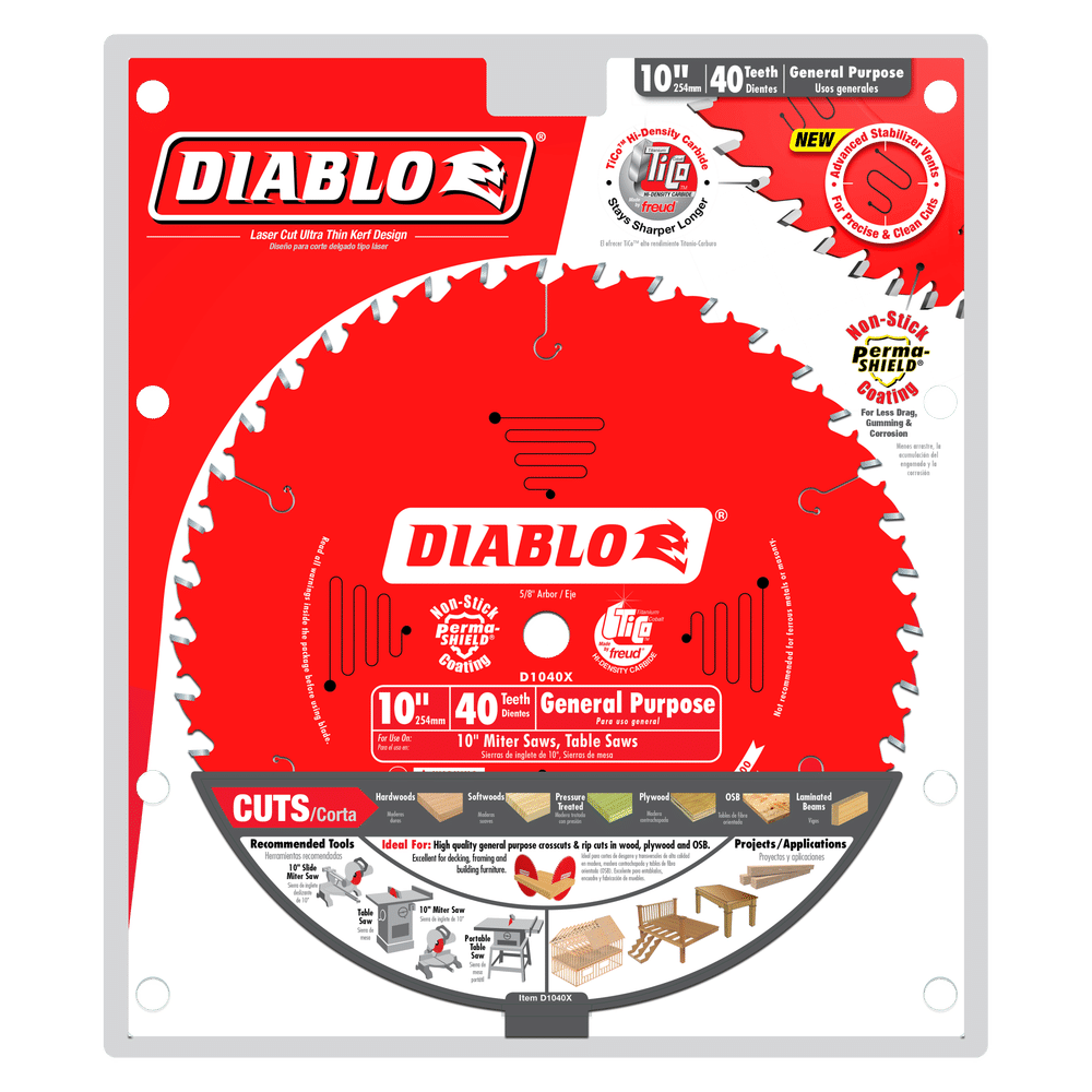 Diablo Tools D1040X 10 in. x 40 Tooth General Purpose Saw Blade - Edmondson Supply