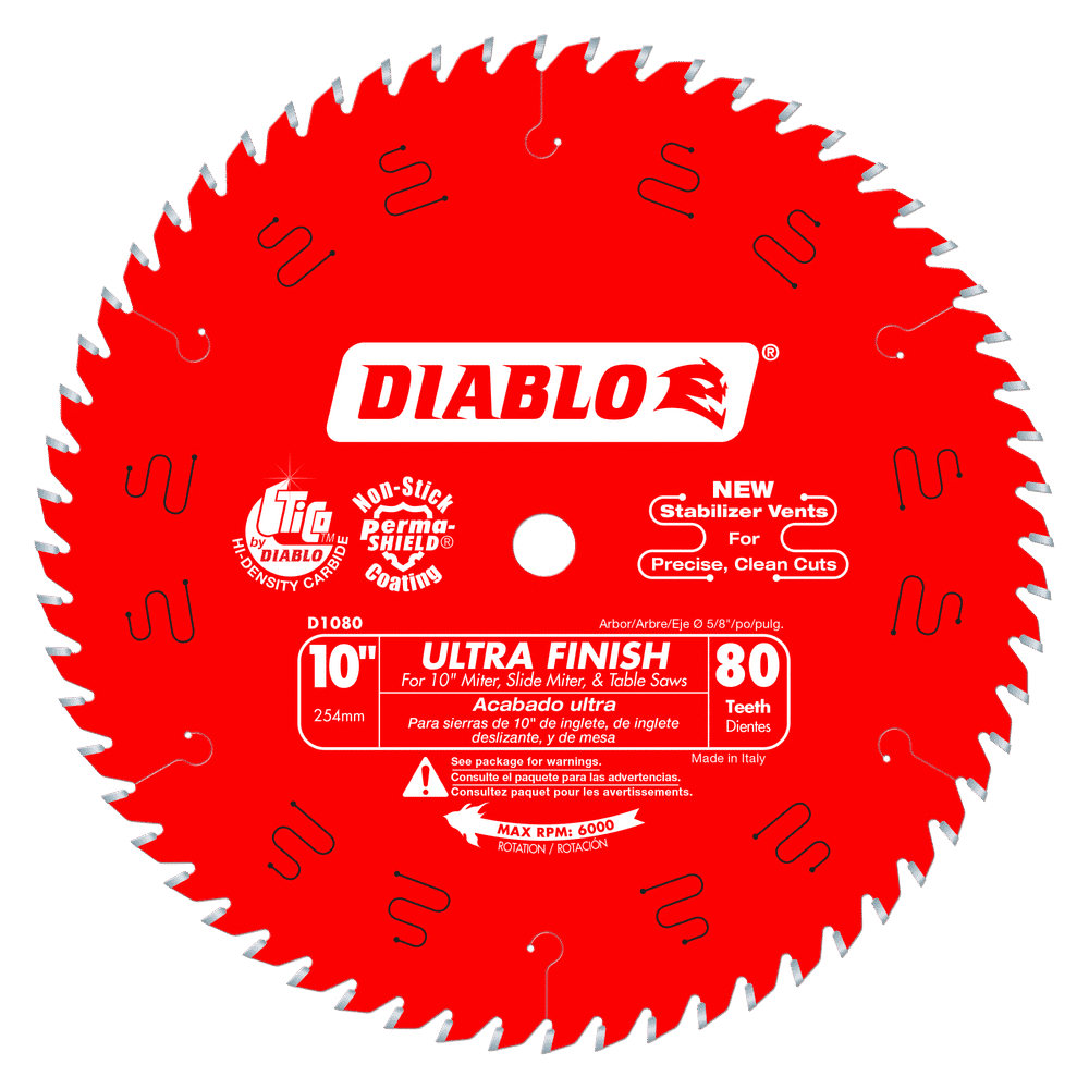 Diablo Tools D1080X 10 in. x 80 Tooth Ultra Finish Saw Blade - Edmondson Supply