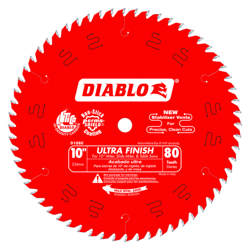 Diablo Tools D1080X 10 in. x 80 Tooth Ultra Finish Saw Blade - Edmondson Supply