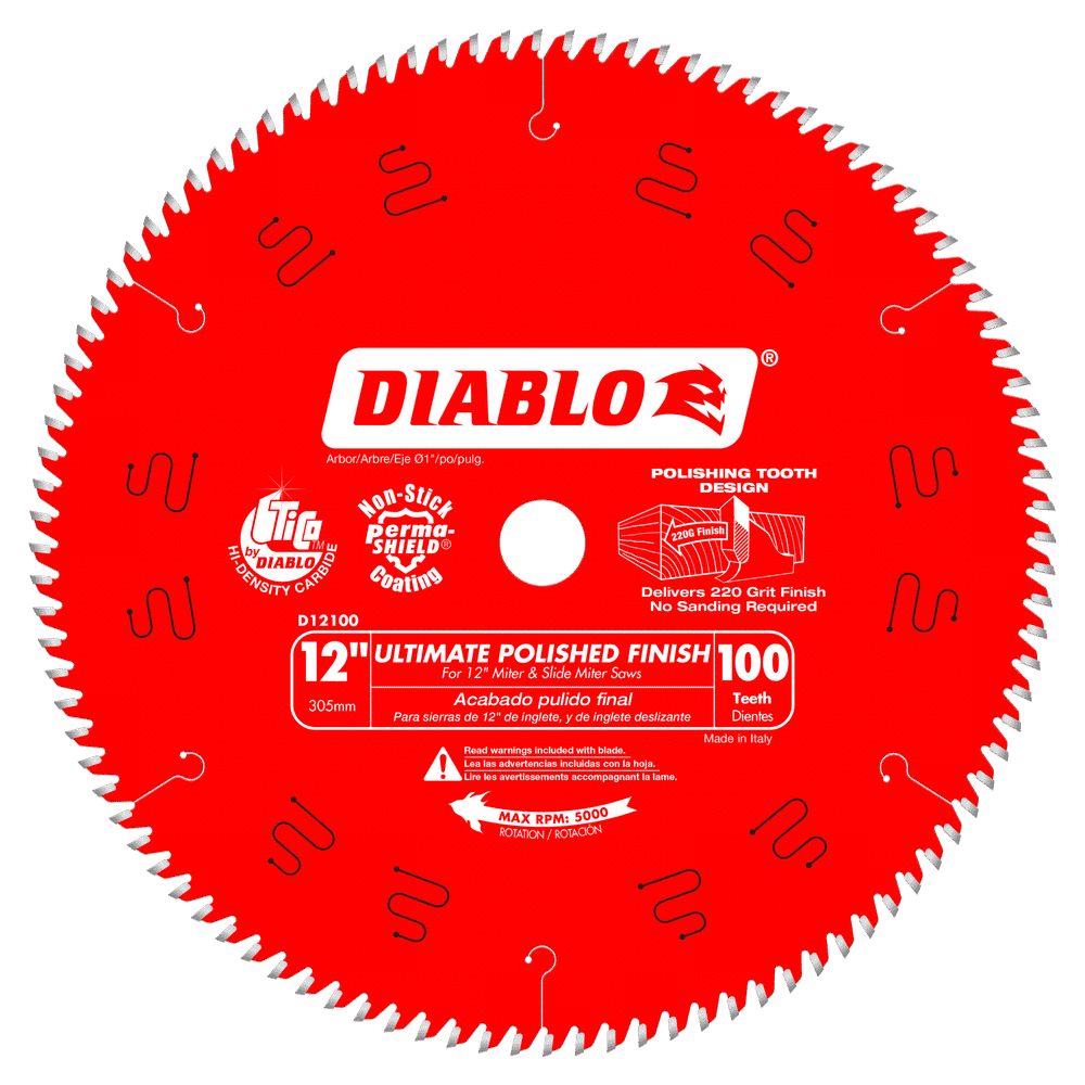 Diablo Tools D12100X 12 in. x 100 Tooth Ultimate Polished Finish Saw Blade