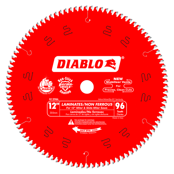 Diablo Tools D1296L 12 in. x 96 Tooth Laminate / Aluminum Saw Blade