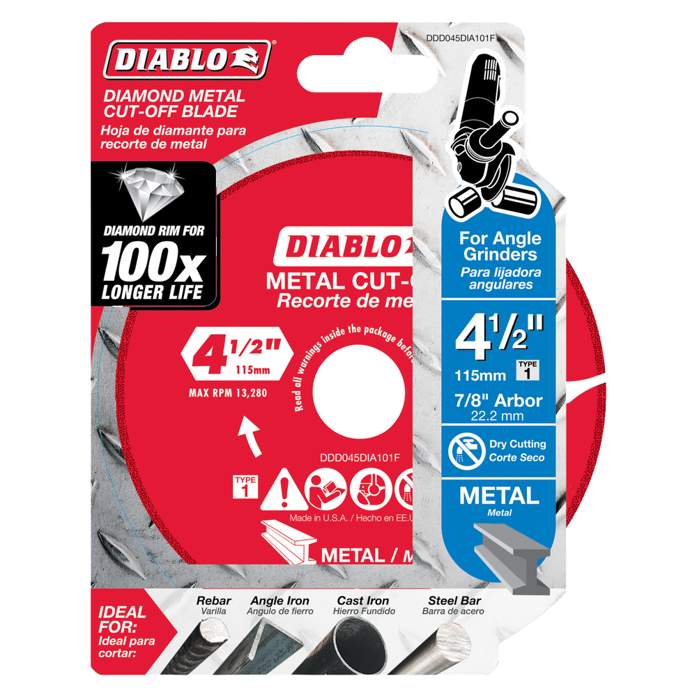 Diablo Tools DDD045DIA101F 4-1/2" Diamond Metal Cut-Off Disc - Edmondson Supply