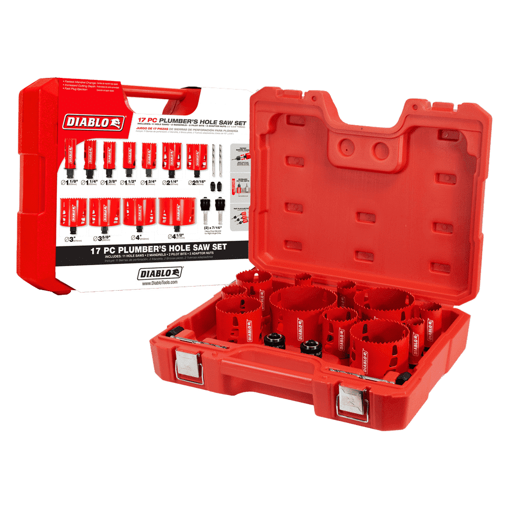 Diablo Tools DHS17SPL 17 pc Plumber's Bi‑Metal Hole Saw Set