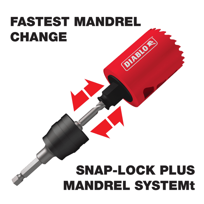 Diablo Tools DHSAR500 7/16 in. Snap‑Lock Plus Mandrel System