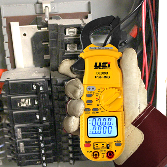 UEi DL389BCOMBO True RMS Dual Display Clamp Meter with Temperature and ATTPC3 - Edmondson Supply