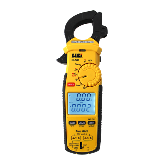 UEi DL589 600A TRMS Clamp Meter w/ DC Amps, Inrush, Magnet - Edmondson Supply