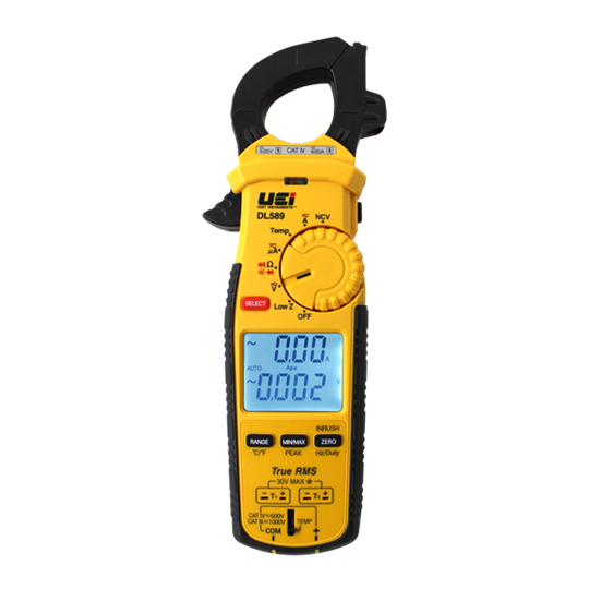 UEi DL589 600A TRMS Clamp Meter w/ DC Amps, Inrush, Magnet