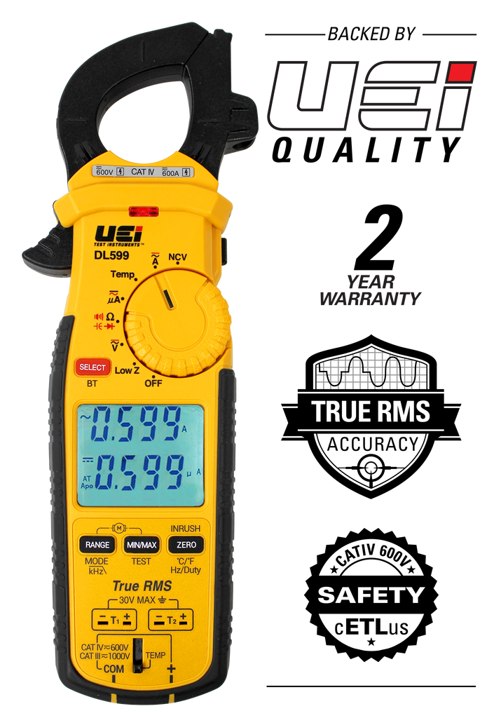 Edmondson Supply | UEi DL599 Wireless TRMS Clamp Meter w/ 3-Phase